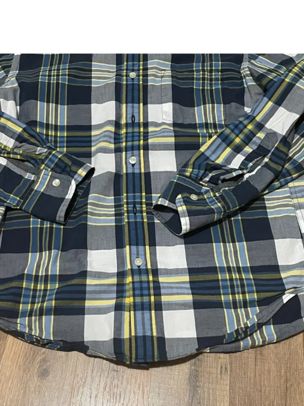 Vintage J.Crew Men’s M Plaid Cotton Button Down Shirt Made Mauritius